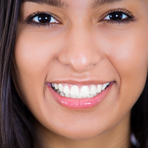 Closeup of bright smile after Zoom teeth whitening